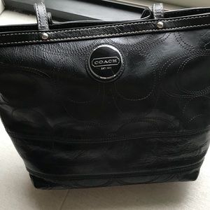 Black patent leather coach bag